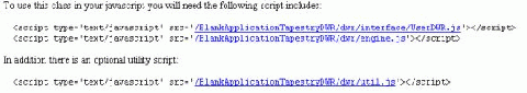 Figure12 : inclusion des scripts dans DWR